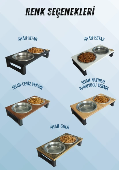 Kedi ve Köpekler İçin Dayanıklı Mama ve Su Standı Sağlıklı ve Şık Tasarım - Resim 2