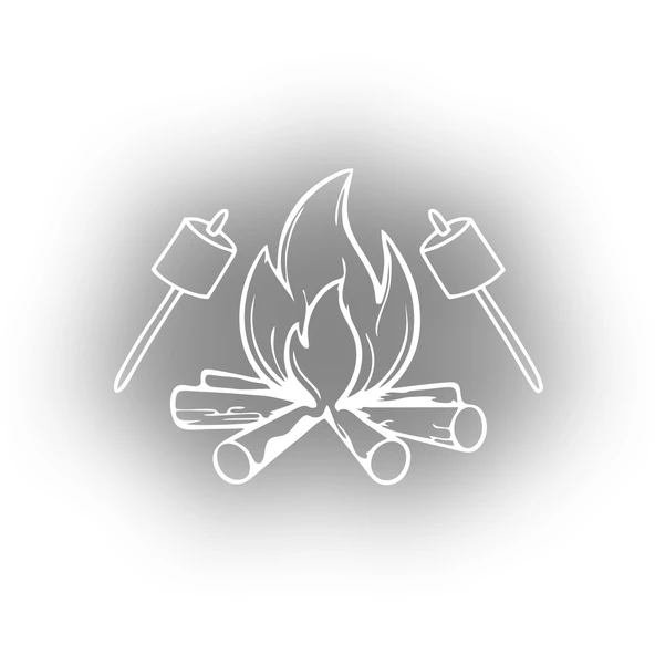 Kamp Ateşi Araba Sticker 17x17 Cm Beyaz ürün görseli