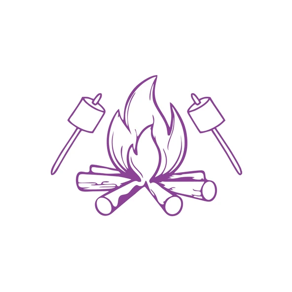 Kamp Ateşi Araba Sticker 17x17 Cm Mor ürün görseli