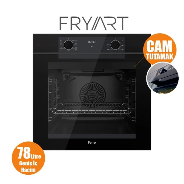 Ferre FRYART  Serisi Siyah Set (SS205 + QEP63CS +D080 ) - Emaye Izgara - 5