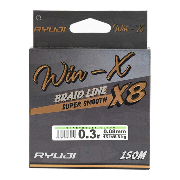 RYUJI WINX  X8 150M CHARTREUSE İP MİSİNA  Standart 0.08mm - 3