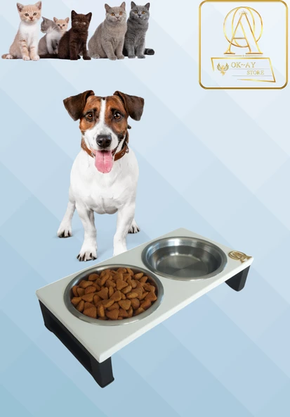 Kedi ve Köpekler İçin Dayanıklı Mama ve Su Standı Sağlıklı ve Şık Tasarım ürün görseli