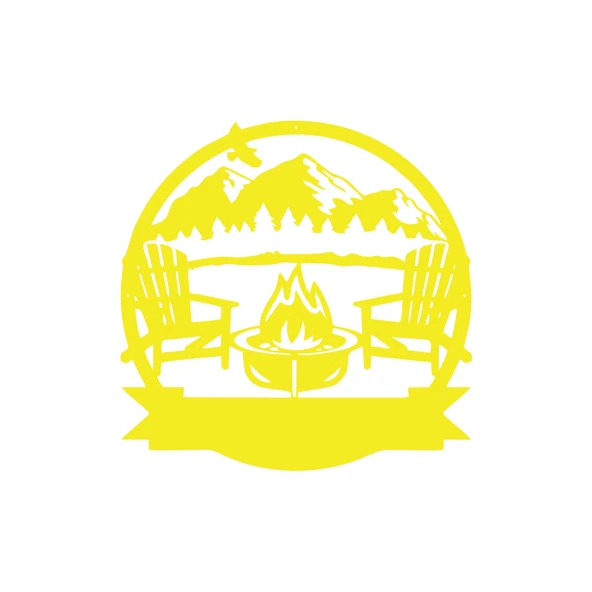 Kamp Araba Stickeri 17x17 Cm Sarı ürün görseli