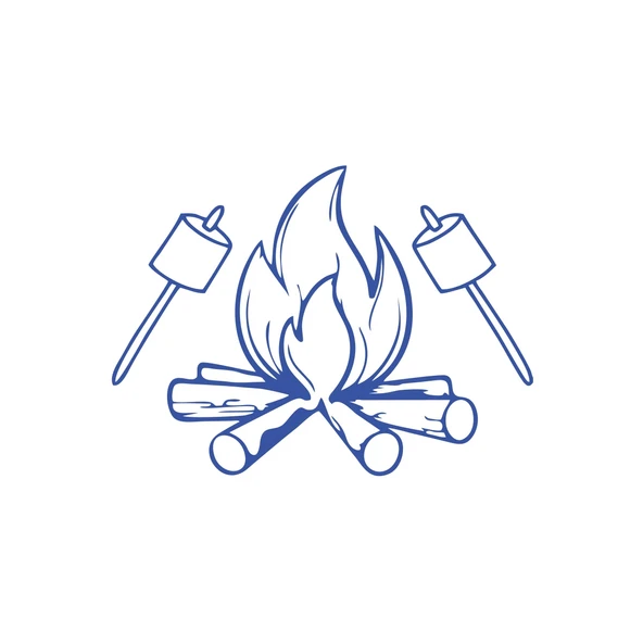 Kamp Ateşi Araba Sticker 17x17 Cm Mavi ürün görseli