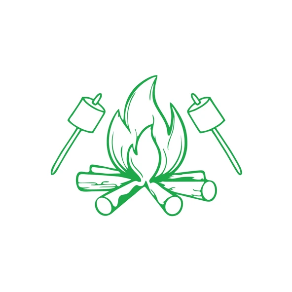 Kamp Ateşi Araba Sticker 17x17 Cm Yeşil ürün görseli