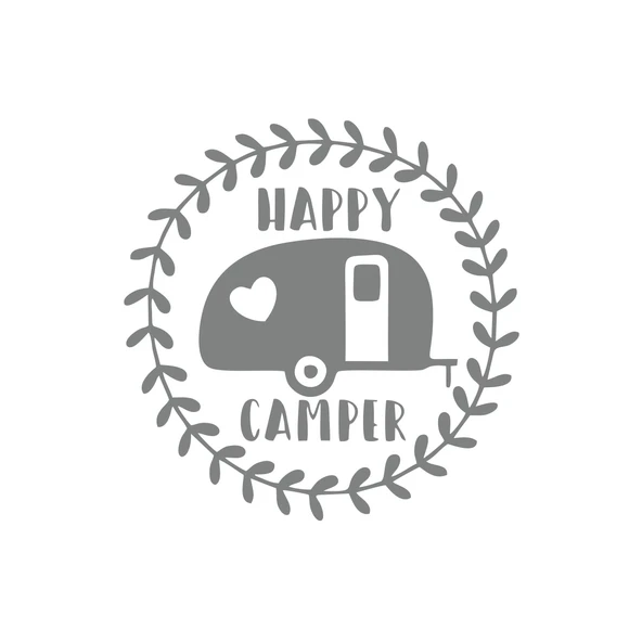 Happy Camper Sticker 17x17 Cm Gri ürün görseli
