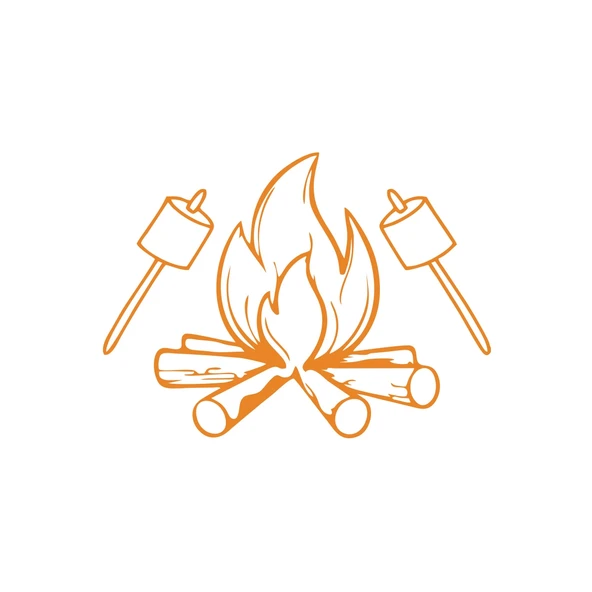 Kamp Ateşi Araba Sticker 17x17 Cm Turuncu ürün görseli