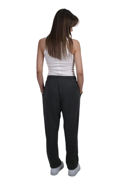 Kadın Modal Kumaş Lastikli Paça Gri Jogger Pantolon - 5