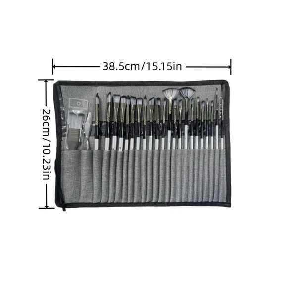 24 adet Parçadan Oluşan Profesyonel Boya Fırça Seti - 3