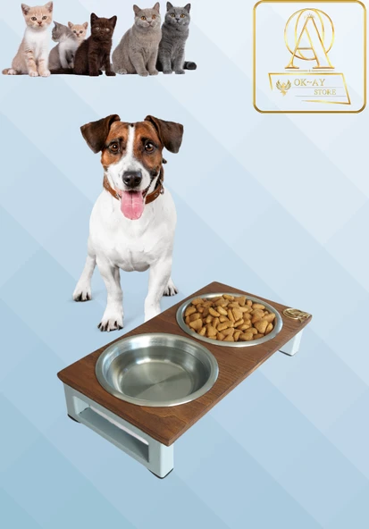 Kedi ve Köpekler İçin Dayanıklı Mama ve Su Standı Sağlıklı ve Şık Tasarım ürün görseli