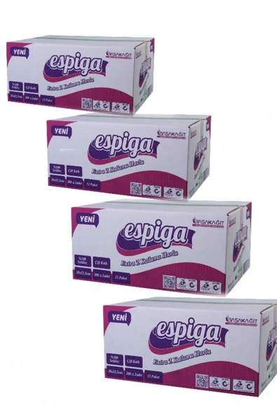 pag ambalaj Espiga Z Katlı Havlu 200 Yaprak x 12 4 koli