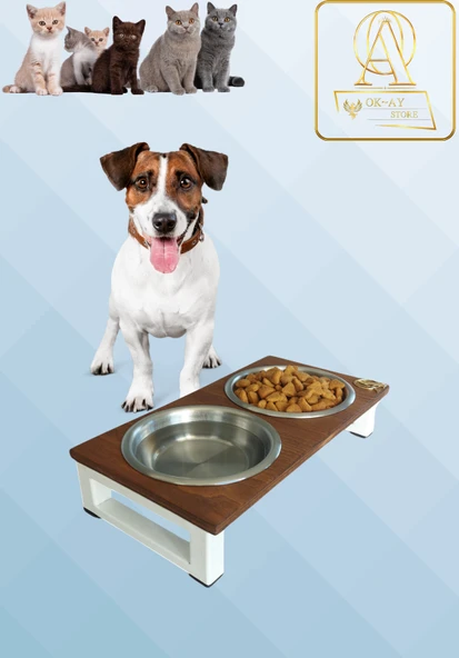 Kedi ve Köpekler İçin Dayanıklı Mama ve Su Standı Sağlıklı ve Şık Tasarım - 1