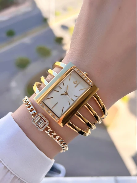 By Revello Grinicci Kaburga Tasarım 2 Yıl Garantili 5 Atm Suya Dayanıklı Kadın Kol Saati GRC.102.M02 - Resim 2