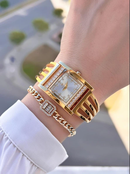 By Revello Grinicci Kaburga Tasarım 2 Yıl Garantili 5 Atm Suya Dayanıklı Kadın Kol Saati GRC.102.M01 - Resim 3