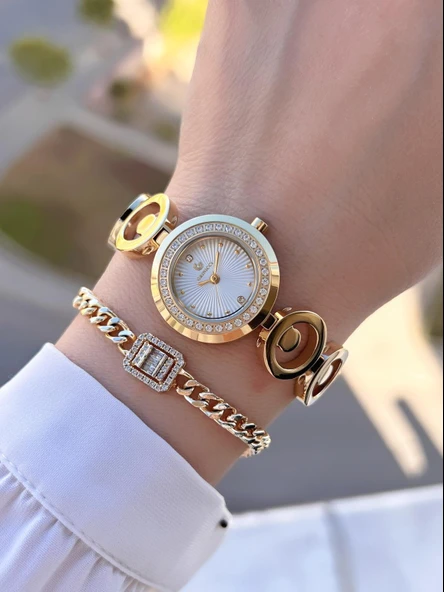 By Revello Grinicci Elite Tasarım 2 Yıl Garantili 5 Atm Suya Dayanıklı Kadın Kol Saati GRC.101.M11 - Resim 2