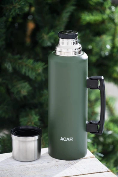 Acar Karat X Serisi Paslanmaz Çelik 1,5 Lt Kamp Termos Yeşil TMS-08368 - 3