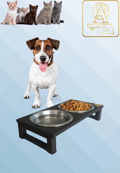 Kedi ve Köpekler İçin Dayanıklı Mama ve Su Standı Sağlıklı ve Şık Tasarım ürün görseli