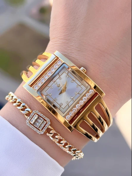 By Revello Grinicci Kaburga Tasarım 2 Yıl Garantili 5 Atm Suya Dayanıklı Kadın Kol Saati GRC.102.M01 ürün görseli