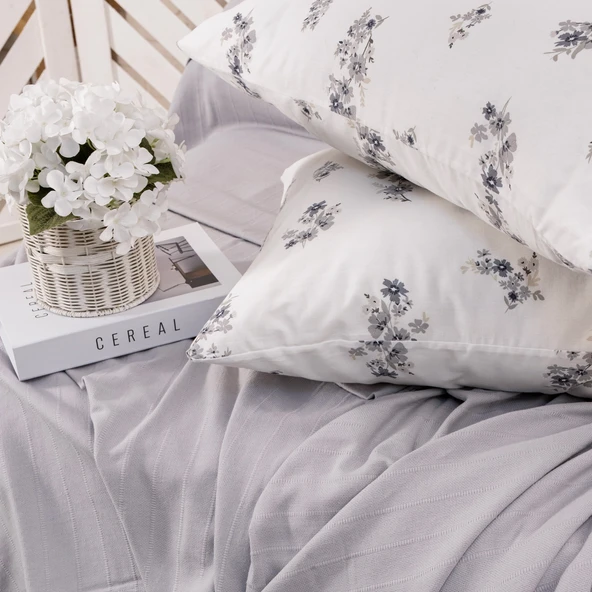 Schafer Home Hera Çift Kişilik Pike Takımı 4 Parça-Gri - 5