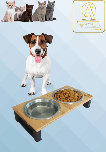 Kedi ve Köpekler İçin Dayanıklı Mama ve Su Standı Sağlıklı ve Şık Tasarım - 1