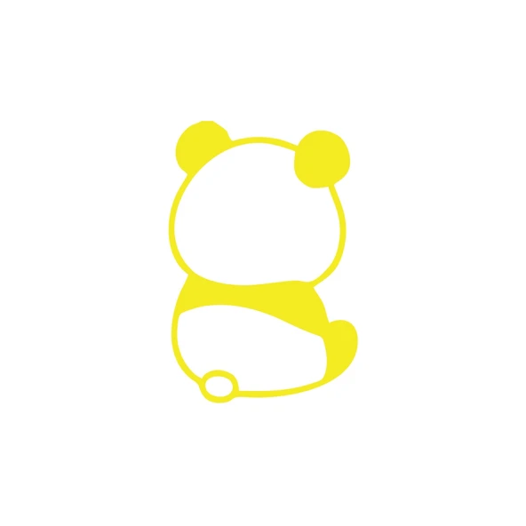 Küsmüş Panda Araba Sticker 17x17 Cm Sarı