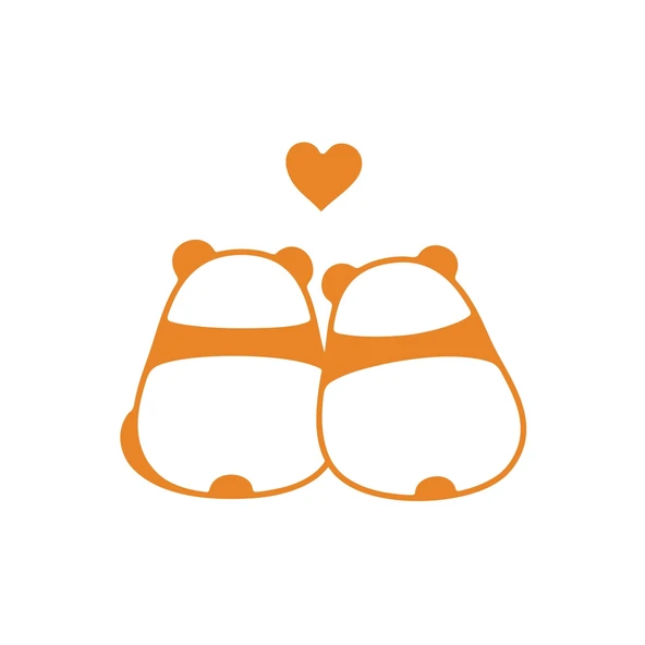 Panda Çifti Araba Sticker 17x17 Cm Turuncu ürün görseli