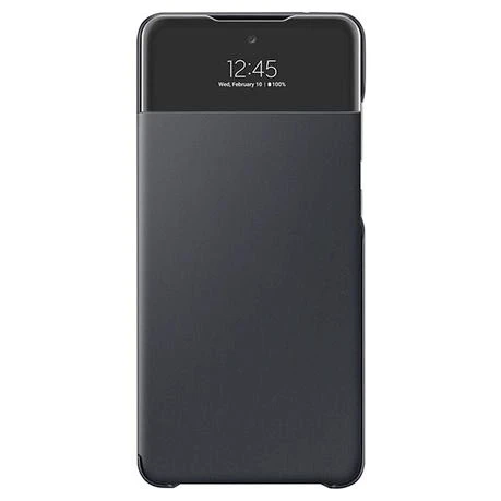 OUTLET Samsung Galaxy A72 Smart S View Wallet Cover Kılıf Siyah (Antimicrobial Coating) OUTLET - Resim 2