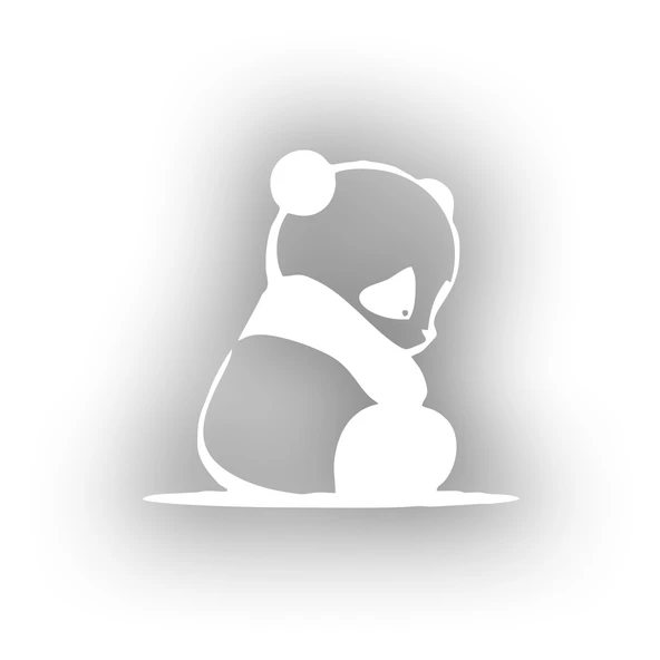 Üzgün Panda Araba Sticker 17x17 Cm Beyaz ürün görseli