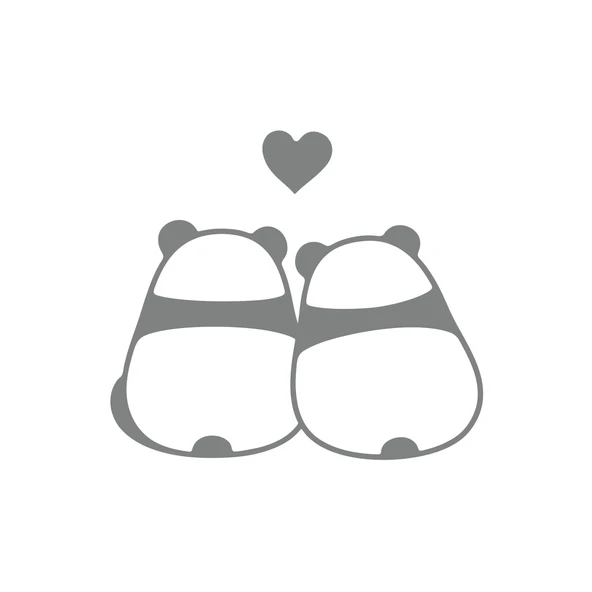Panda Çifti Araba Sticker 17x17 Cm Gri