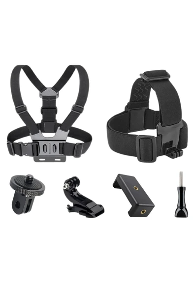 GoPro Aksiyon Kamera ve Telefon ile Uyumlu Kafa ve Göğüs Bandı Askı Seti