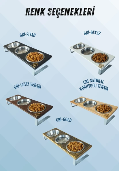 Kedi ve Köpekler İçin Dayanıklı Mama ve Su Standı Sağlıklı ve Şık Tasarım - Resim 2