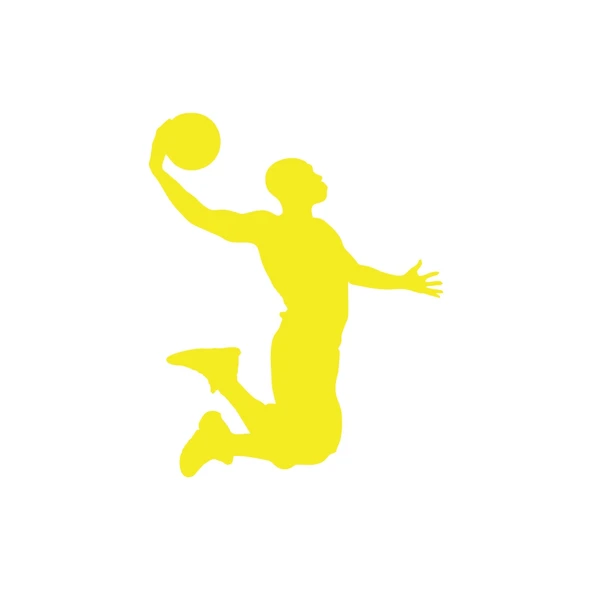 Basketbol Oynayan Adam Araba Sticker 17x17 Cm Sarı ürün görseli
