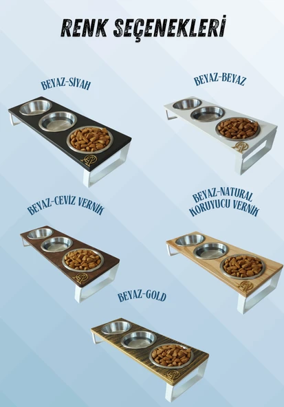 Kedi ve Köpekler İçin Dayanıklı Mama ve Su Standı Sağlıklı ve Şık Tasarım - Resim 2