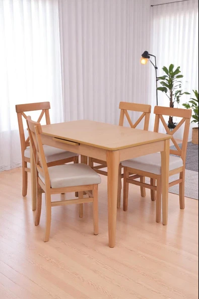 Paris Alaçatı Lak Panel Açılır Mutfak Masa Takımı 70x110cm - Resim 5