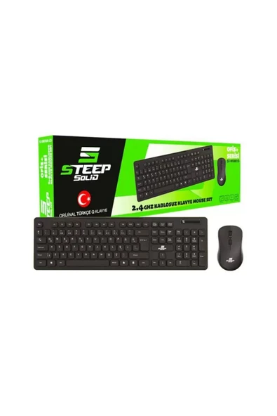 GAMİNGTECH Steep Solid ST-WKM01S Ofis Tipi Standart Kablosuz Klavye - Mouse Set