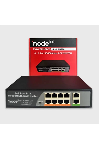 node link Power Beam Ndl-pb100p8 8 2 10/100 Metal Kasa Kamera Ethernet Poe Switch - 2