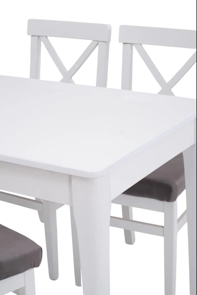 Paris Alaçatı Lak Panel Açılır Mutfak Masa Takımı 70x110cm - Resim 2