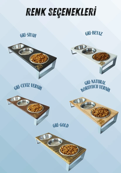 Kedi ve Köpekler İçin Dayanıklı Mama ve Su Standı Sağlıklı ve Şık Tasarım - Resim 2