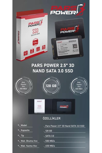 ParsPower SSD-PARSPOWER 128 GB SATA SSD 500/450