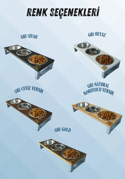 Kedi ve Köpekler İçin Dayanıklı Mama ve Su Standı Sağlıklı ve Şık Tasarım - Resim 2