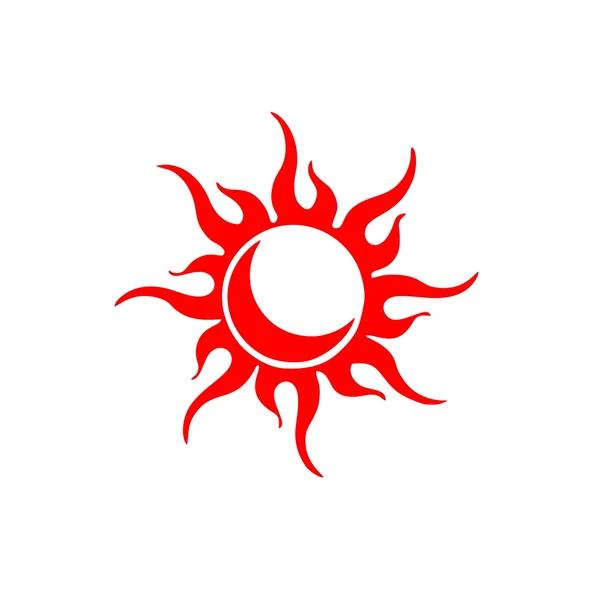 Güneş Ay Araba Sticker 17x17 Cm Kırmızı ürün görseli