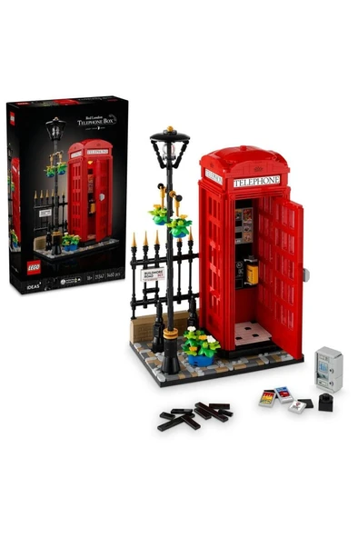 LEGO ® Ideas Kırmızı Londra Telefon Kulübesi 21347 - Yetişkinler için Model Yapım Seti (1460 Parça)