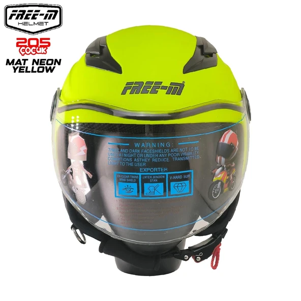 FREE-M 205 MAT SARI YARIM ÇOCUK KASKI - Resim 3