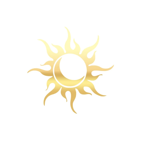 Güneş Ay Araba Sticker 17x17 Cm Gold ürün görseli