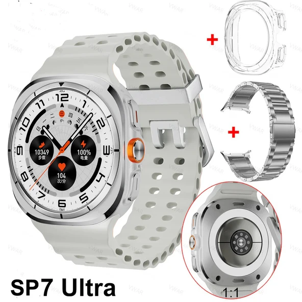 Spiface Sp7 Ultra Amoled Ekran Akıllı Saat Uzun Pil Ömürlü GÜMÜŞ KASA