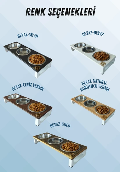 Kedi ve Köpekler İçin Dayanıklı Mama ve Su Standı Sağlıklı ve Şık Tasarım - Resim 2