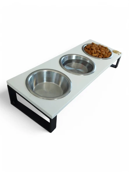 Kedi ve Köpekler İçin Dayanıklı Mama ve Su Standı Sağlıklı ve Şık Tasarım - Resim 3