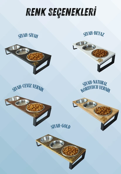 Kedi ve Köpekler İçin Dayanıklı Mama ve Su Standı Sağlıklı ve Şık Tasarım - Resim 2