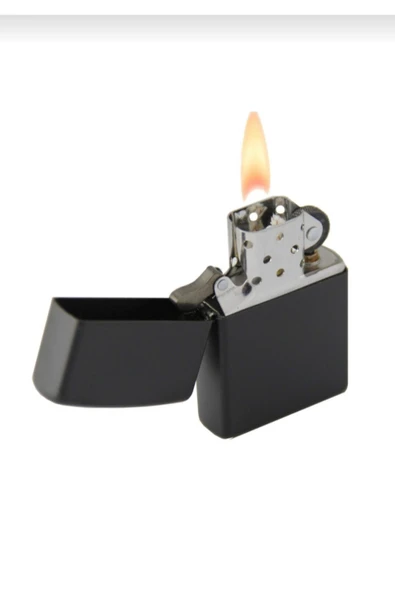 Tiger Zippo Görünümlü Mat Siyah Benzinli Çakmak - 2