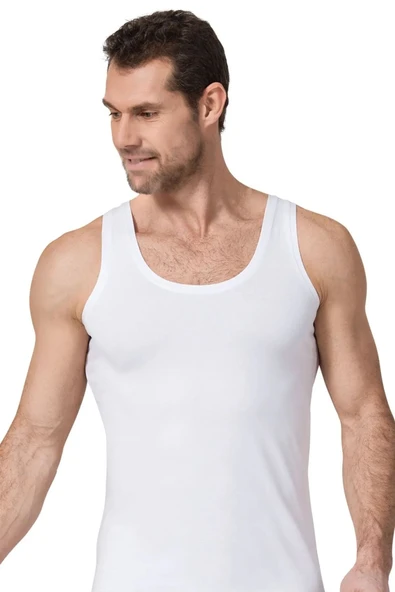 Altunkoza underwear Has Altunkoza 12'li Beyaz Penye Elastane Erkek Atlet 14011